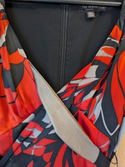 Ted Baker Red & Black Silk Cocktail Dress Size 1 UK 8 – 100% Silk Wedding Races