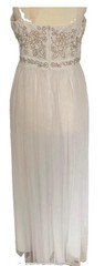 French Connection Long White Floral Embellishment Boho Summer Maxi Dress UK 12