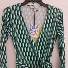 Diane Von Furstenberg‎ Long Sleeve Wrap Midi Dress XXS