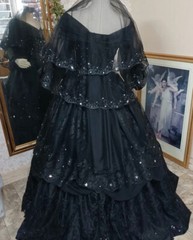 Vintage Gothic Black Evening Dresses Off the Shoulder Long Sleeves Party Gowns