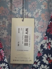 Yumi Daisy Wrap Maxi Dress UK Size 12 Navy Pink Red Floral Half Sleeve New Tags