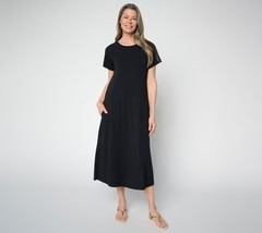 Anybody Regular Cozy Knit Jersey Knit Dress Black S New