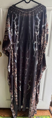 Women&rsquo;s One Size 100% Viscose Boho Ethnic Print V-Neck Kaftan Maxi Dress