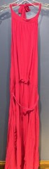 Womens 3X Long Pink Sun Dress, Tie Neck, Back Out, Beach, Nine Eight NY, NWT