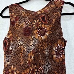 Vintage Y2K Elementz Maxi Dress M Chiffon Sheer Floral Paisley Overlay Ruffle