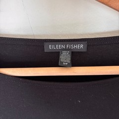 Eileen Fisher Tencel Lyocell Spandex Black Tee Shirt Relaxed fit Size Small