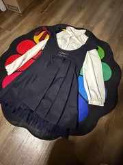 Secret Honey Navy Blue Collared Long Sleeve Lolita Jumper Dress Set
