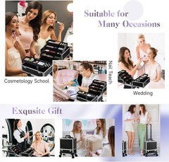 Portable Multi-Storey Nail Case for Nail Tech Organizer – Wheels Makeup Case