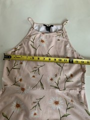 Forever 21 Women&rsquo;s Pink Daisy Floral Halter High Neck A-Line Mini Dress Large