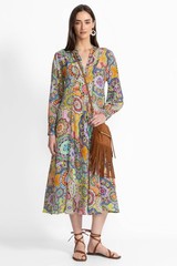 JOHNNY WAS KIONA DRESS $480 Floral Boho Design. Long Flowing. Pick Size