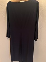 NWT Anne Klein Navy Machine Washable Dress Size 16 With 3/4 Length Sleeves