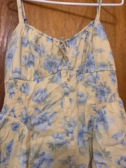 Hollister Sofia Button Front Mini Dress Yellow Floral XL Petite