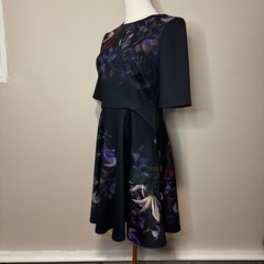 NWOT Ted Baker London Alephie Skater Dress in Black Size 2 US 4-6