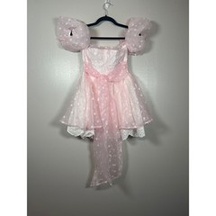 Sugar Thrillz Dolls Kill Pink Organza Eyelet Puff Sleeve Mini Dress AST240943 S