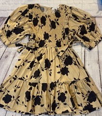 Sofie the Label Mini Babydoll Dress Floral Puffed Sleeves Size Small Cotton