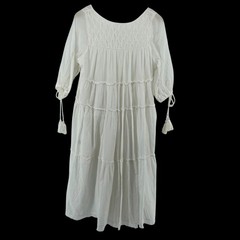 Talisman Dress Cream Fredrico Loose Fit Cotton S/M Boho Ethereal Cottagecore