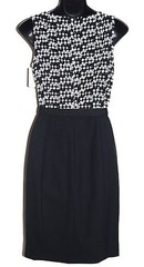 AKRIS PUNTO Dress Wool Blend Black White Size 6
