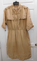 Burberry Brit Women&rsquo;s Sand Ramie Woven Trench Shirt Dress Size US 8 AS-IS