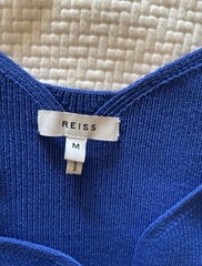 Reiss Cobalt Blue Bodycon Midi Dress with Sweetheart Scoop Neck