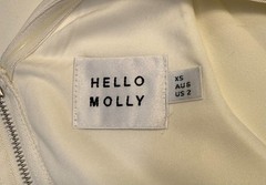 Hello Molly White One Shoulder Ruffle Bodycon Mini Dress XS US 2