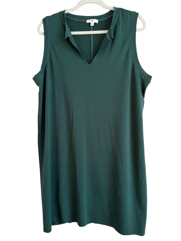 BP. Green Sleeveless Mini T-Shirt Dress Women’s Size L Raw Hem Stretch Nordstrom