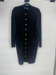 Liz Claiborne Sweater Cardigan Dress Women’s Size LL Black W Gold Buttons