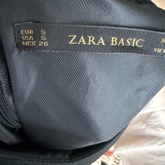 Zara Basic Black Sleeveless Dress Gold Metal Belt Minimalist Career Chic Size S