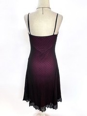 Vintage 1990’s Betsey Johnson Black & Pink Swiss Dot Mesh Floral Slip Dress S