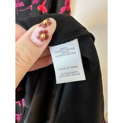 Rebecca B. Women’s Sz 12 3/4 Sheer Sleeve Floral Maxi Dress Black Red Formal