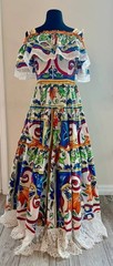 Designer Fashion Stanning luxury-quality off shoulder maxi dress 100% cotton