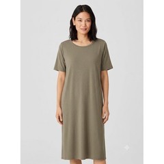 Eileen Fisher T-Shirt Dress 1X Midi Loose Lagenlook Capsule Comfort Lounge Boho