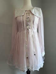 Liz Lisa Dress Pink Sheer Long Sleeve Dress Baby Pink Japan Kawaii