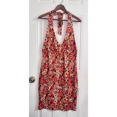 SHEIN retro floral halter mini dress XL