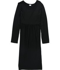 IUGA Womens Solid With Pockets T-Shirt Shirt Dress, Black, Large