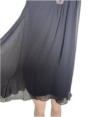 Express Black A-line Babydoll Short Sheer Flowy Layered Slip Sun dress Beaded M