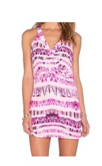 NEW Parker Kita Pink Geometric Halter Mini Dress Size Small $255 Retail