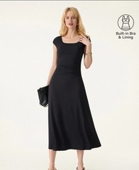 OGL SkinKiss Cooling Square Neck Ruched Midi Bra Dress