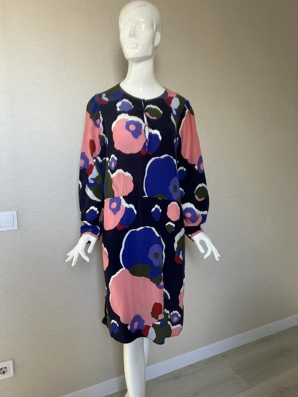 Women Seidensticker dress multicolor silk 40/L/