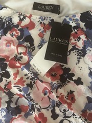 Lauren Ralph Lauren Women&rsquo;s Floral Ruched A-Line Dress Sleeveless Knee Length