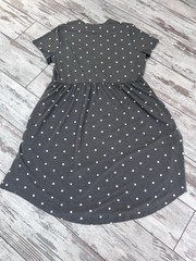 Simier Fariry NWT Gray White Polka Dot Swing Midi Dress High Low Pockets XXL