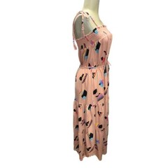 Take Pride Collection Cotton Multi Color Shoulder Ties Tiered Maxi Dress (S)~EUC