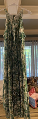 Loft Palm Flounce Halter Midi Dress – Size Large Petite – Green/White