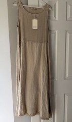 NWT Linen Sand Beige Sleeveless Dress Size M