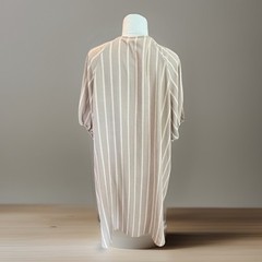Worthington size extra large shift dress short sleeve balloon tan beige vertical