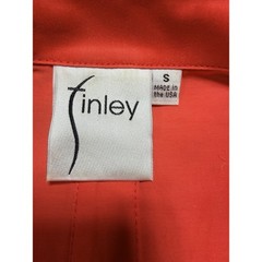Finley Audio Tech Noir Minimalism Sleeveless Button Front Tunic Coral Citrus