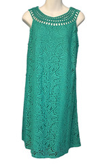 Jessica Howard Sleeveless Sheath Dress Green Lace Women&rsquo;s 12P NEW