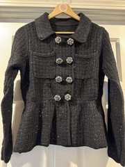 Bella Barnett Blazer Hematite Buttons & Pencil Skirt SZ L