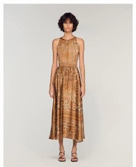 Sandro Paisley Printed fabric Sleeveless maxi High-waist Dresses Women&rsquo;s holiday