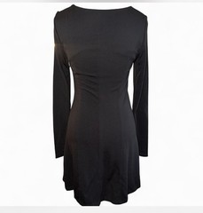 OGL Women’s Black Long Sleeve Square Neck Dress with Slit | Size Small | NWT