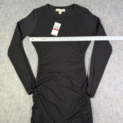 Michael Kors Stretch Adjustable Ruched Bodycon Dress Women&rsquo;s Sz XS Black NWT $98